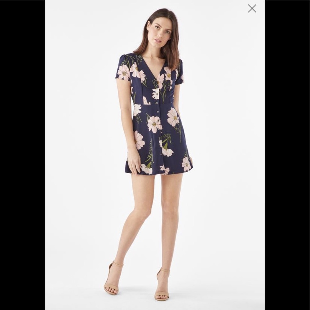 Navy Blue Floral Dress